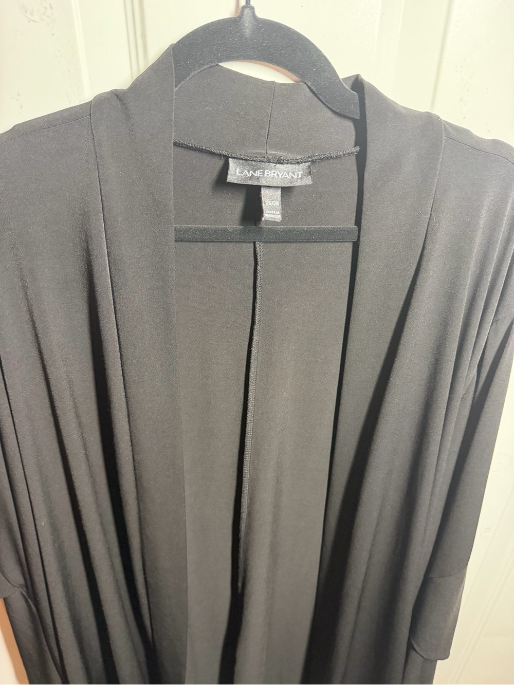 Lane Bryant Black Draped Open-Front Cardigan Blazer